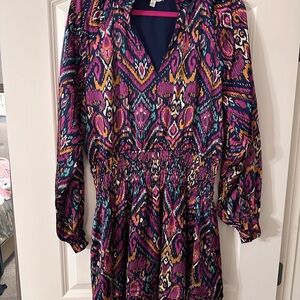 Pinch Colorful Geometric Long Sleeve Dress